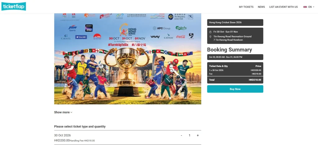 Buy Hong Kong Sixes Tickets on Ticketflap