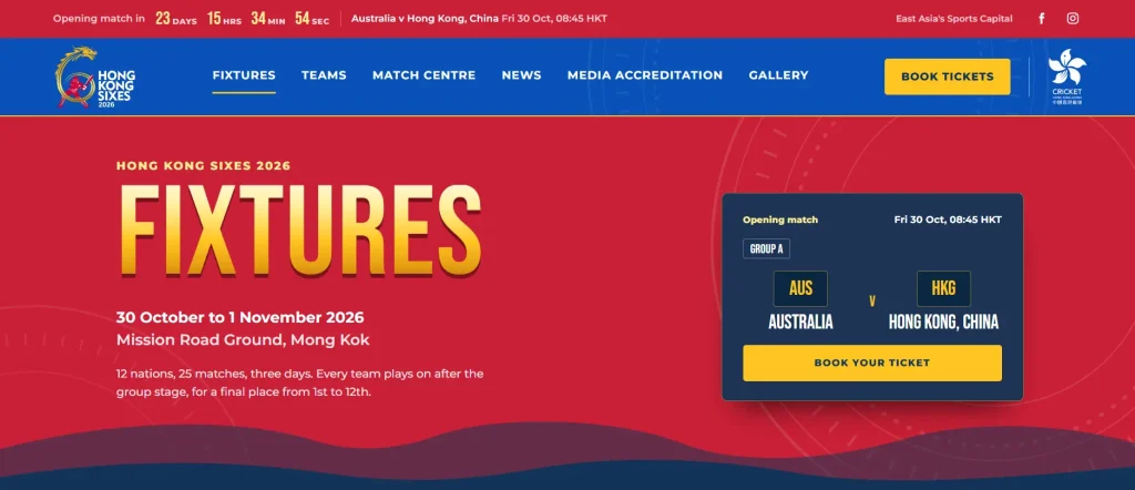 Hong Kong Sixes 2026 Fixtures